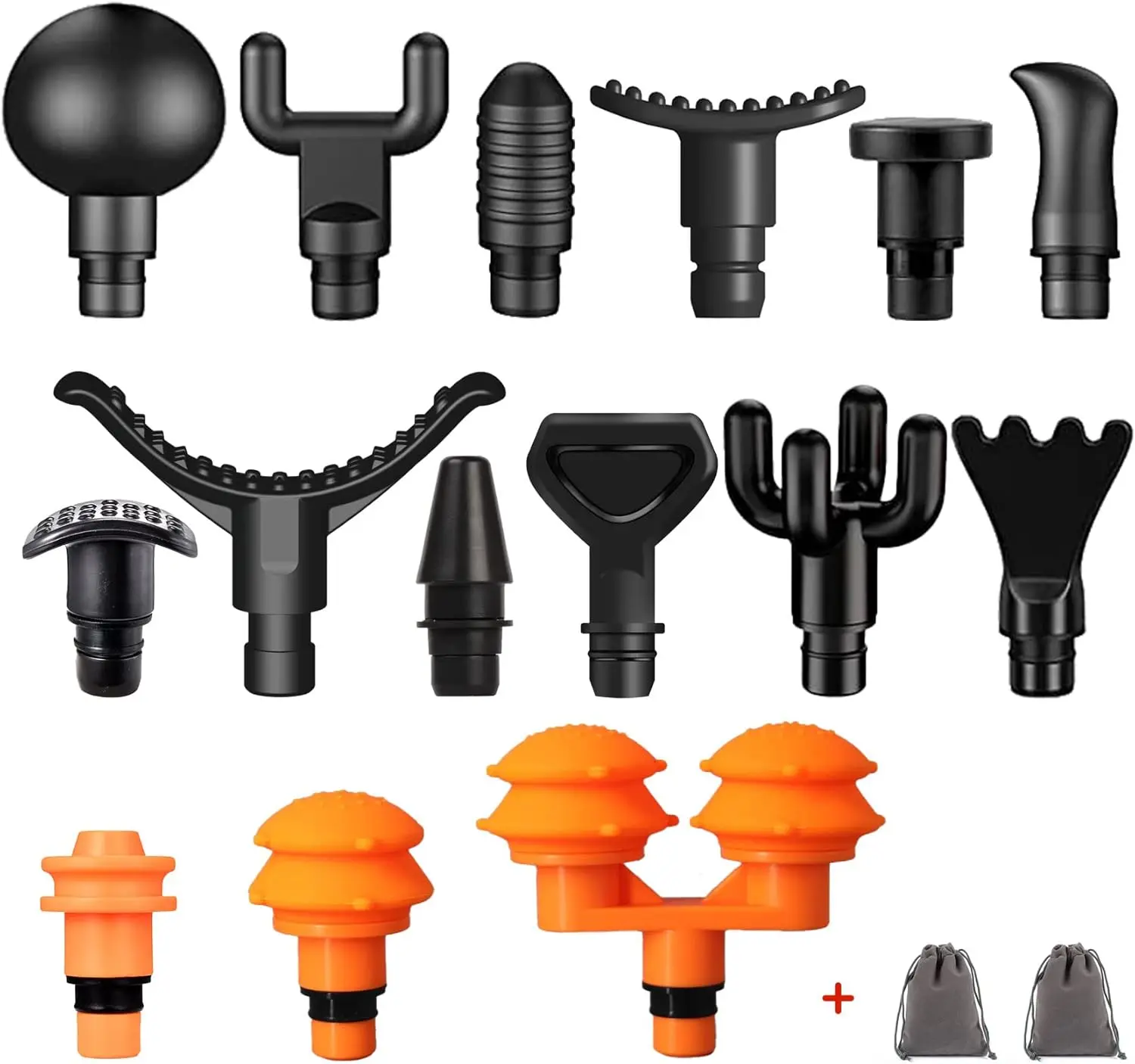 AiRelax Massage Gun Attachments for Hypervolt Go, Upgraded 15 PCS Massager Heads to Meet Different Needs for Deep Tissue Muscle