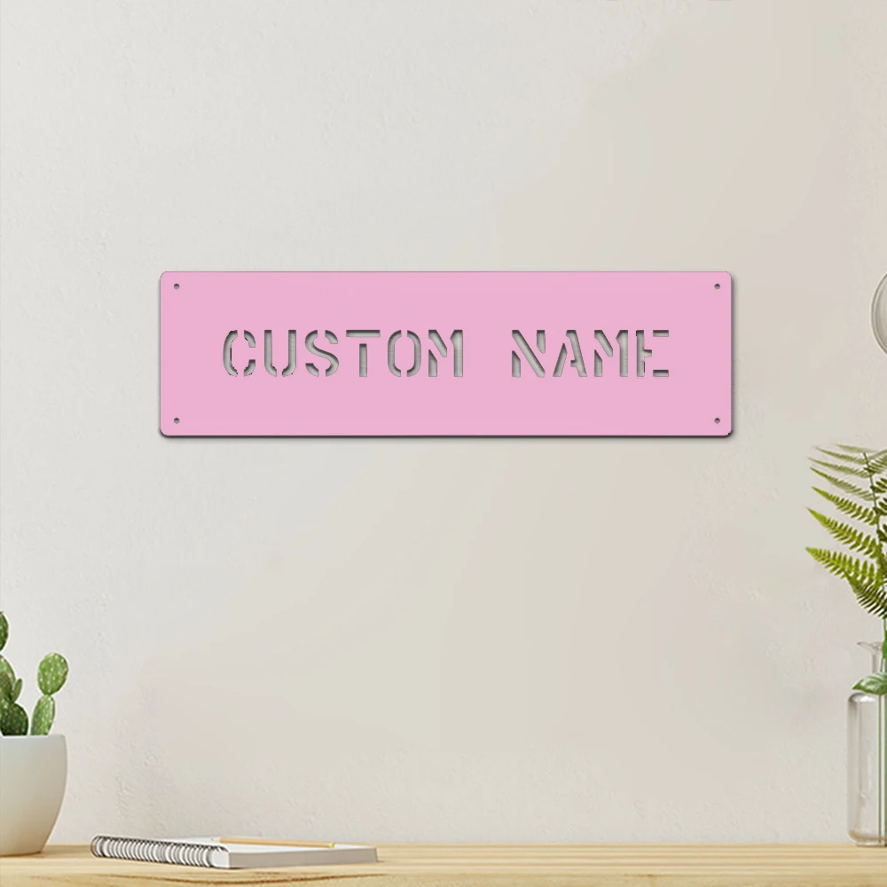 1pc Kreative Rechteckige platte Angepasst Name Metall Wand Zeichen Eisen Wand Plaque Zinn Platte Zeichen Für Wohnzimmer Kinder zimmer