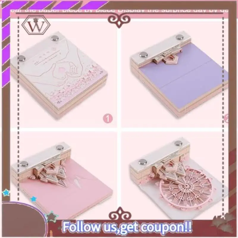 ABBG-1 قطعة 3D المفكرة أجندة مكتبية /رزنامة مكتبية مع أضواء ، الفنان أجندة مكتبية /رزنامة مكتبية الوردي 2024 التقويم 3D المفكرة Artopad النقش