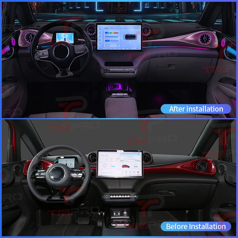 64 Colors LED ambient light For BYD Dolphin 2021-2024 Automotive Interior Decoration 64 Colors LED Safety assistance systems