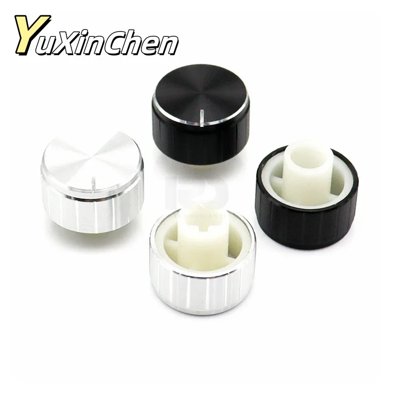 2PCS 17×13MM Aluminum Alloy Half Shaft Potentiometer Knob Cap Amplifier Volume Adjustment Knob Handle Protrusion 4MM Hole 6MM