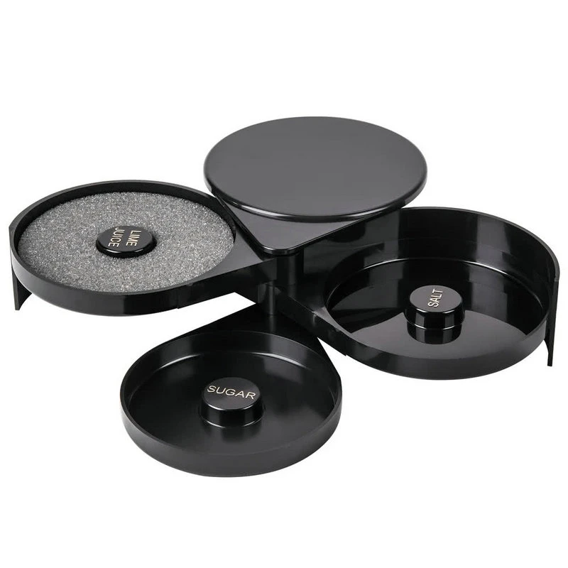 

Plastic Bar Caddy Organizer Salt Box Glass Rimmer Condiment Dispenser Cup Holder Cocktail Accessories