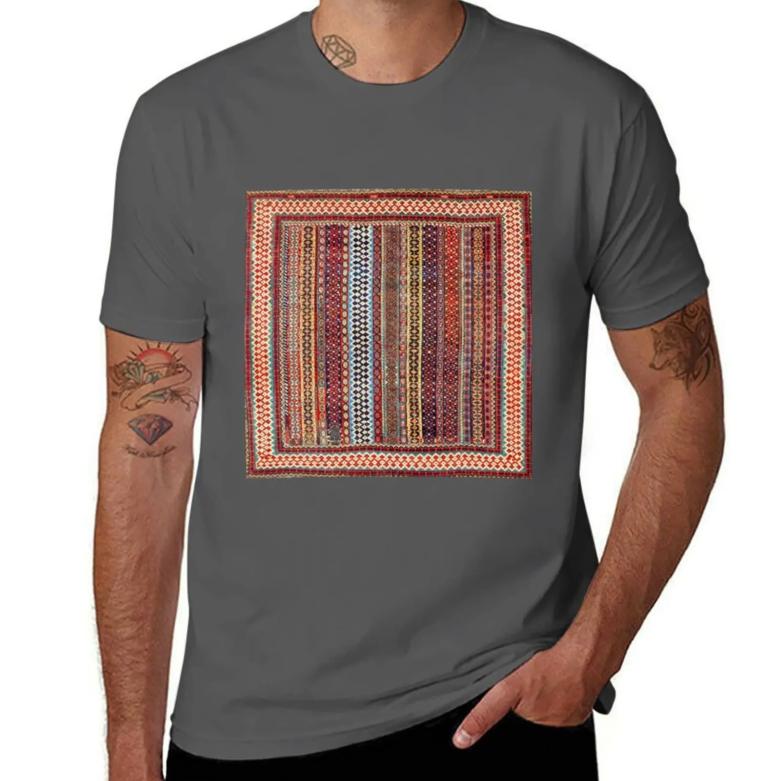 

Qashqa’i Amaleh Fars Southwest Persian Rug Print T-Shirt Summer Print Short Sleeve Tee