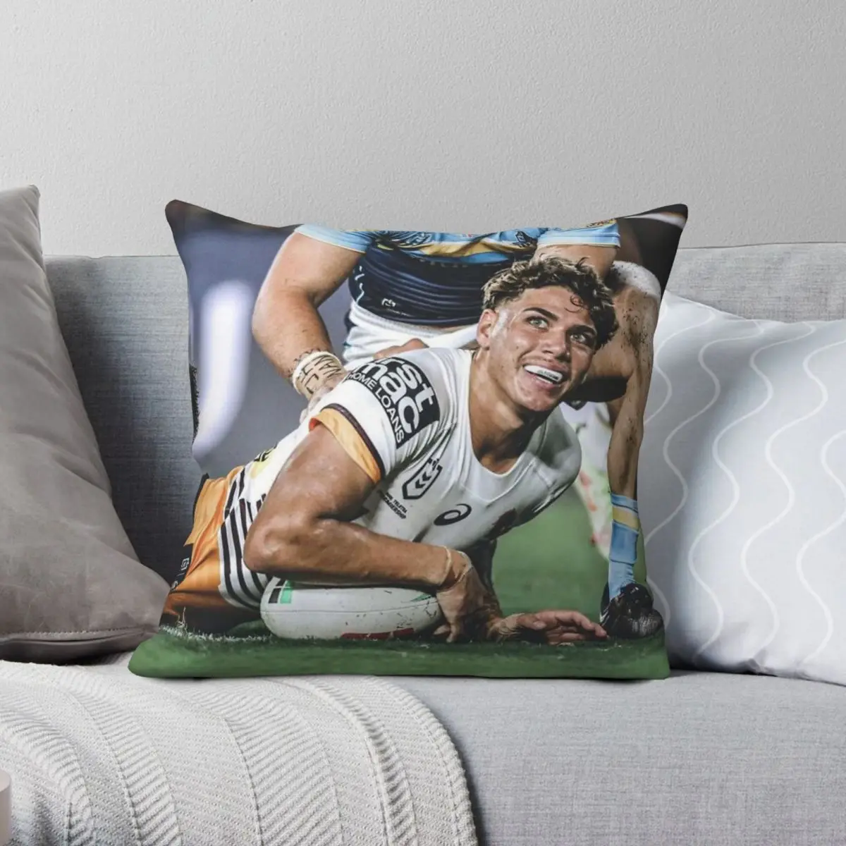 

Rugby Reece Walsh Square Pillowcase Polyester Linen Velvet Pattern Zip Decor Throw Pillow Case Home Cushion Cover