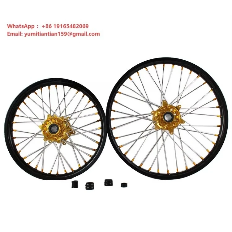 36 Holes CNC Aluminum Alloy 7075 Wheelset Motorcycle 18/19/21'' Motorcycle Spoked Wheels & Rims Set for Motocross SXF250 450