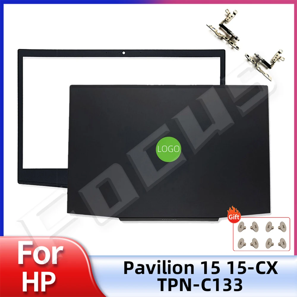 para hp pavilhao 15 cx tpn c133 series 15 notebook tela lcd tampa traseira tampa traseira logotipo verde novo case 01