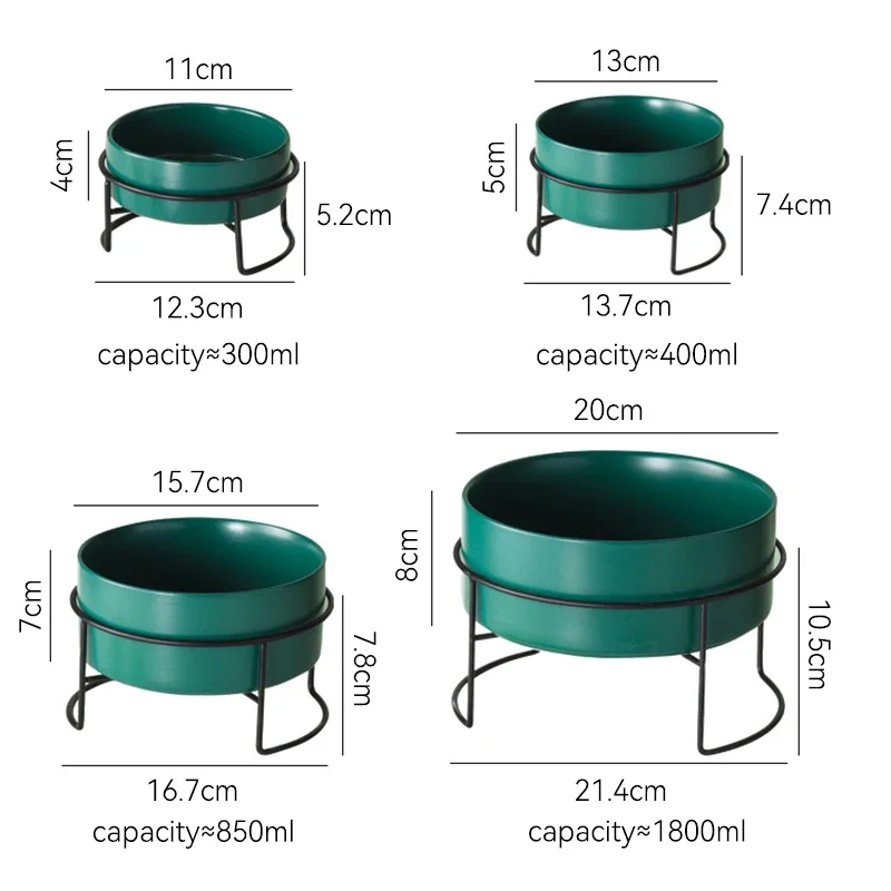 1800ml Dogs Food Water Bowls with Stand Cat Ceramic Eating Drinking Feeders Pet Nordic Large Capacity Elevated Feeding Supplies