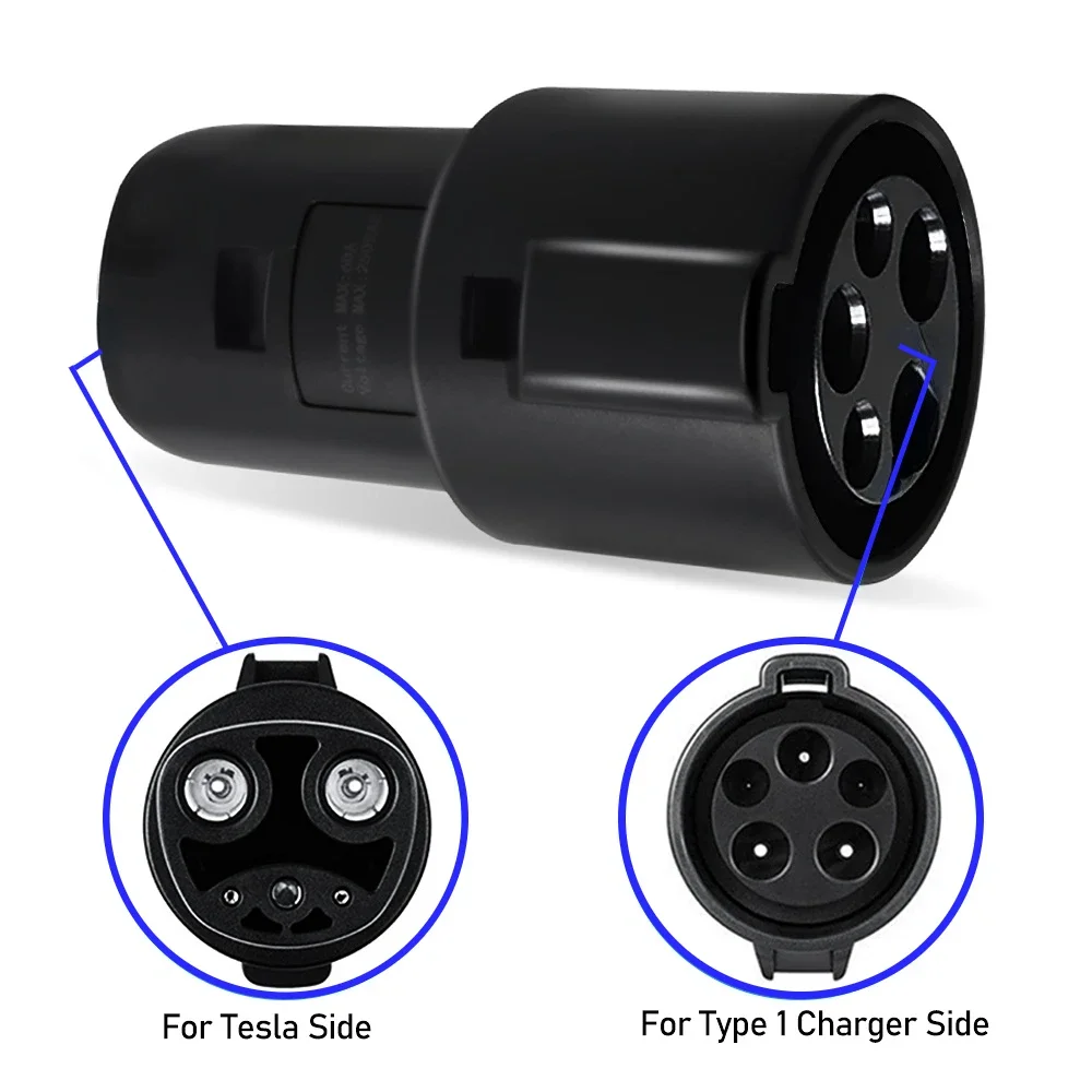 EVSE Adaptor Type 1 to Type 2 EV Adapter Convertor SAE J1772 to Tesla EV Charger Connector for type 2 GBT Electric Car Use