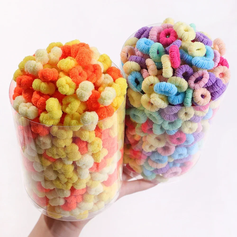 50pcs/set Sweet Candy Colored Soft High Elasticity Hair Rope for Baby Girl Children's Ponytail Support Headwear Hair Accessories