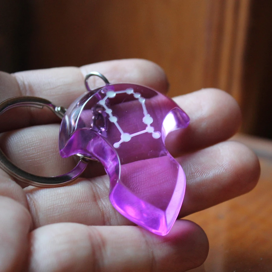 

Final Fantasy 14 XIV Azem's Crystal Chain Necklace Glow In The Darkness Charming Emet-Selch Keychain Gifts For Boys men girls