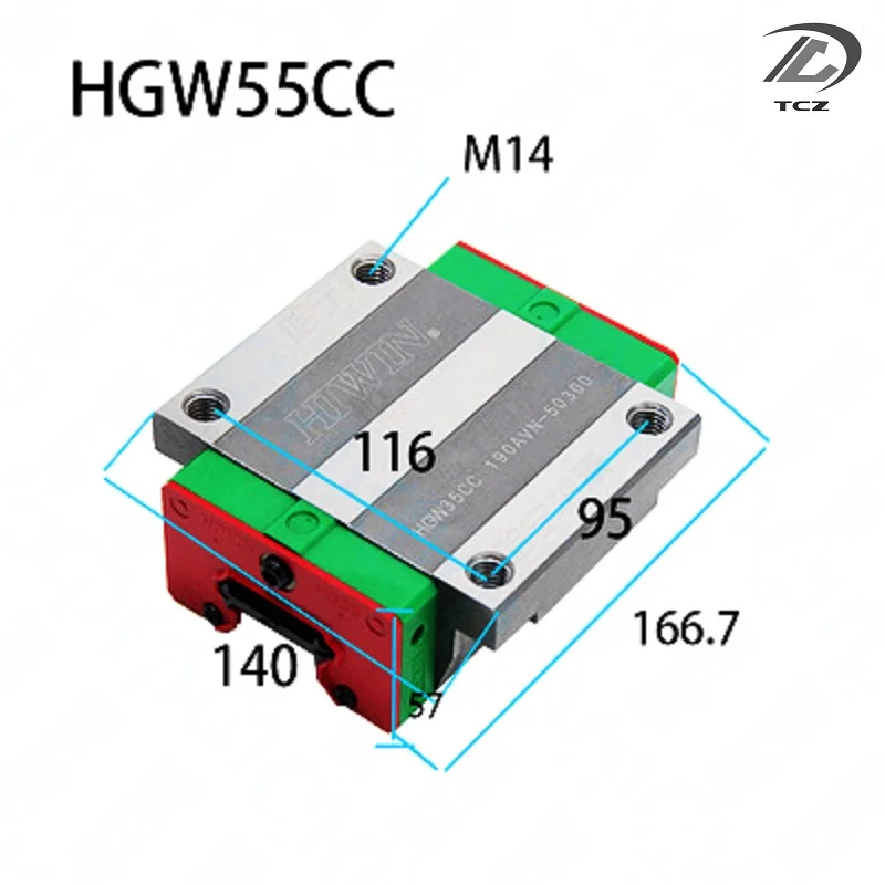 HGW55CC Original near carriage block  guideway slider for  linear guide rail CNC router