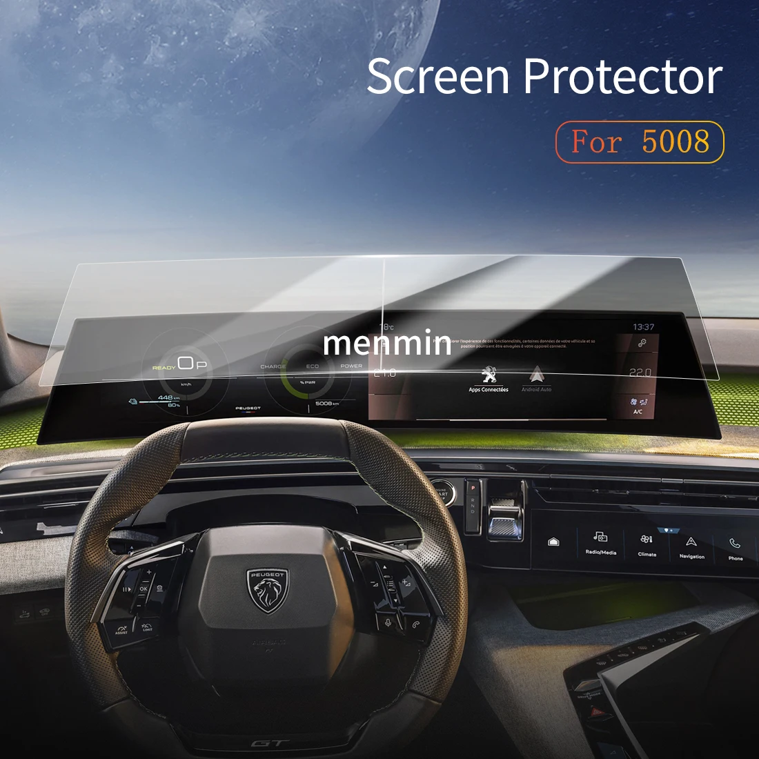

Car Stickers Dash Carplay Mirror Screen Protector Display Tempered Glass Protective Film Vehicle For25 PEUGEOT 5008