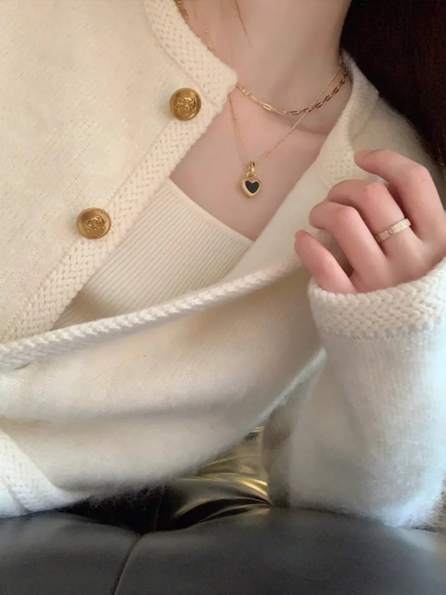 

Sweaters Jumpers Cardigans Womens Cotton Woman Short Sleeve Mohair Embroidered Detail Oversized Korean Style Chic Streetwear Ins