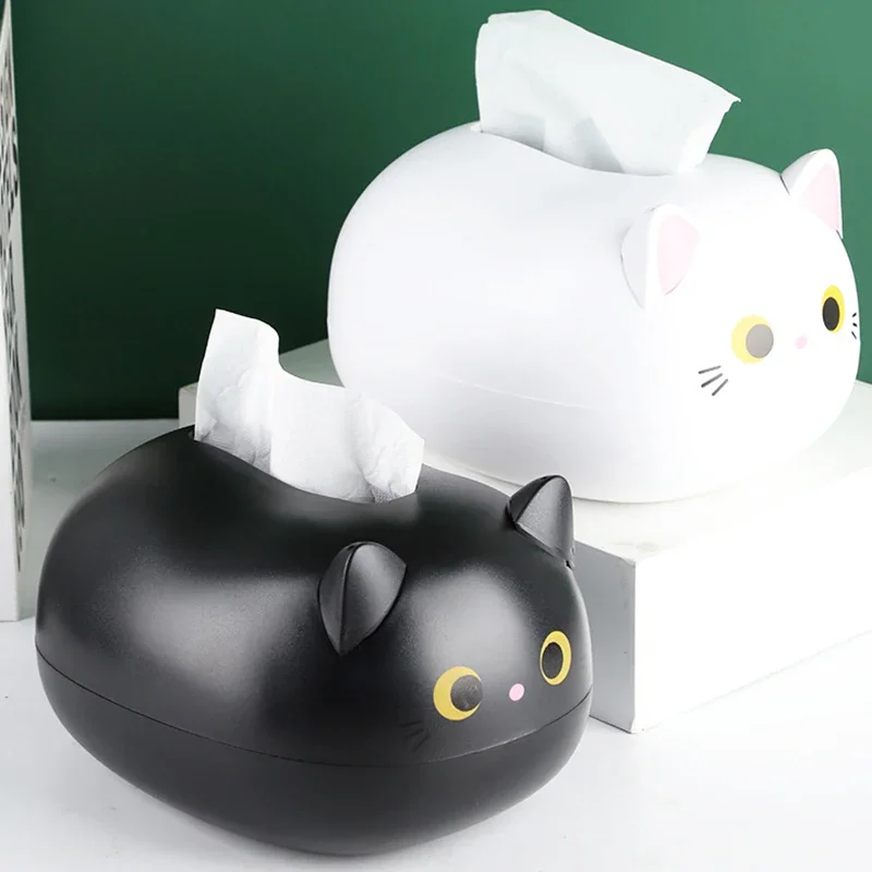 

Kawaii Cat Tissue Box Desktop Toilet Paper Holder Kitchen Napkin Storage Box WC Paper Container Nordic Style Home Decoration