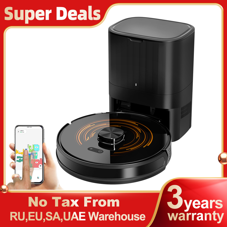  ABIR K30 Robot Vacuum Cleaner, Auto-Empty Station, Dual Lidar, 6500PA Suction,Multi-Floor Maping, Smart Home Wet Dry Appliance 