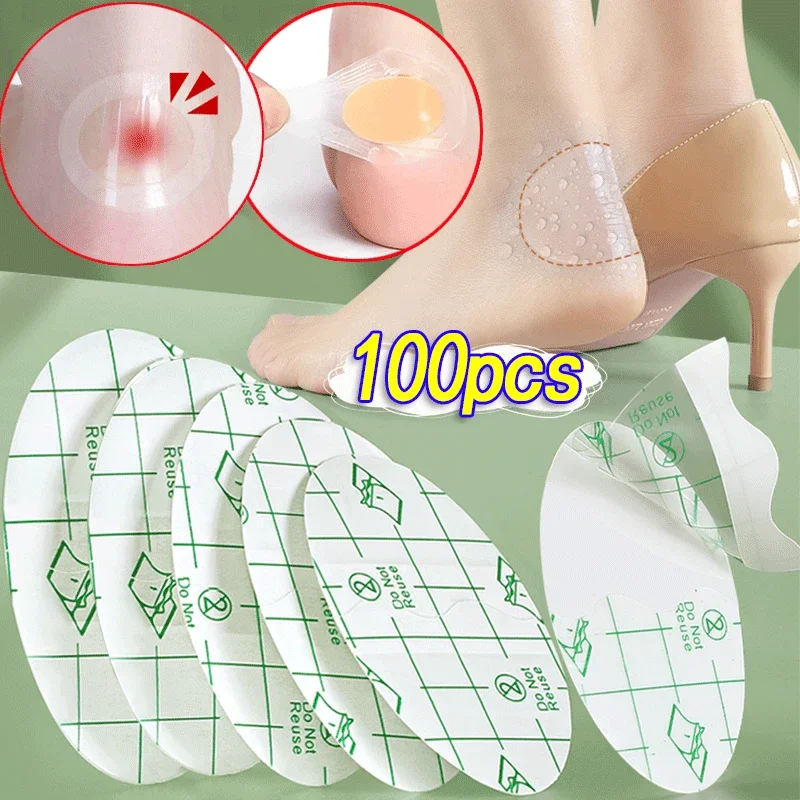 10/100PCS Gel Heel Protectors Silicone Foot Care Shoes Stickers High Heel Patch Liner Adhesive Hydrocolloid Pads Cushions Insert