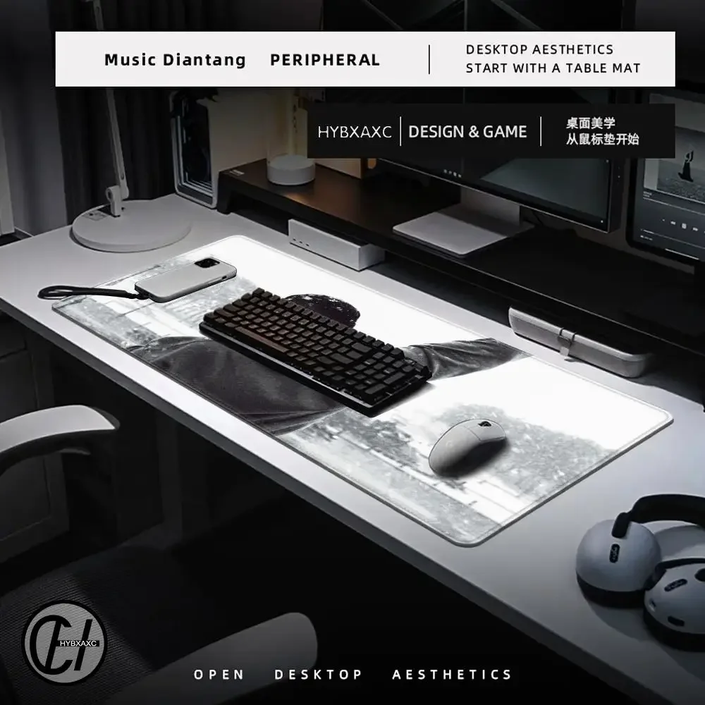 Alfombrilla de ratón de película R-Rocky Balboa para Gamer, alfombrilla de ratón antideslizante profesional, alfombrilla para teclado de ordenador con borde de bloqueo