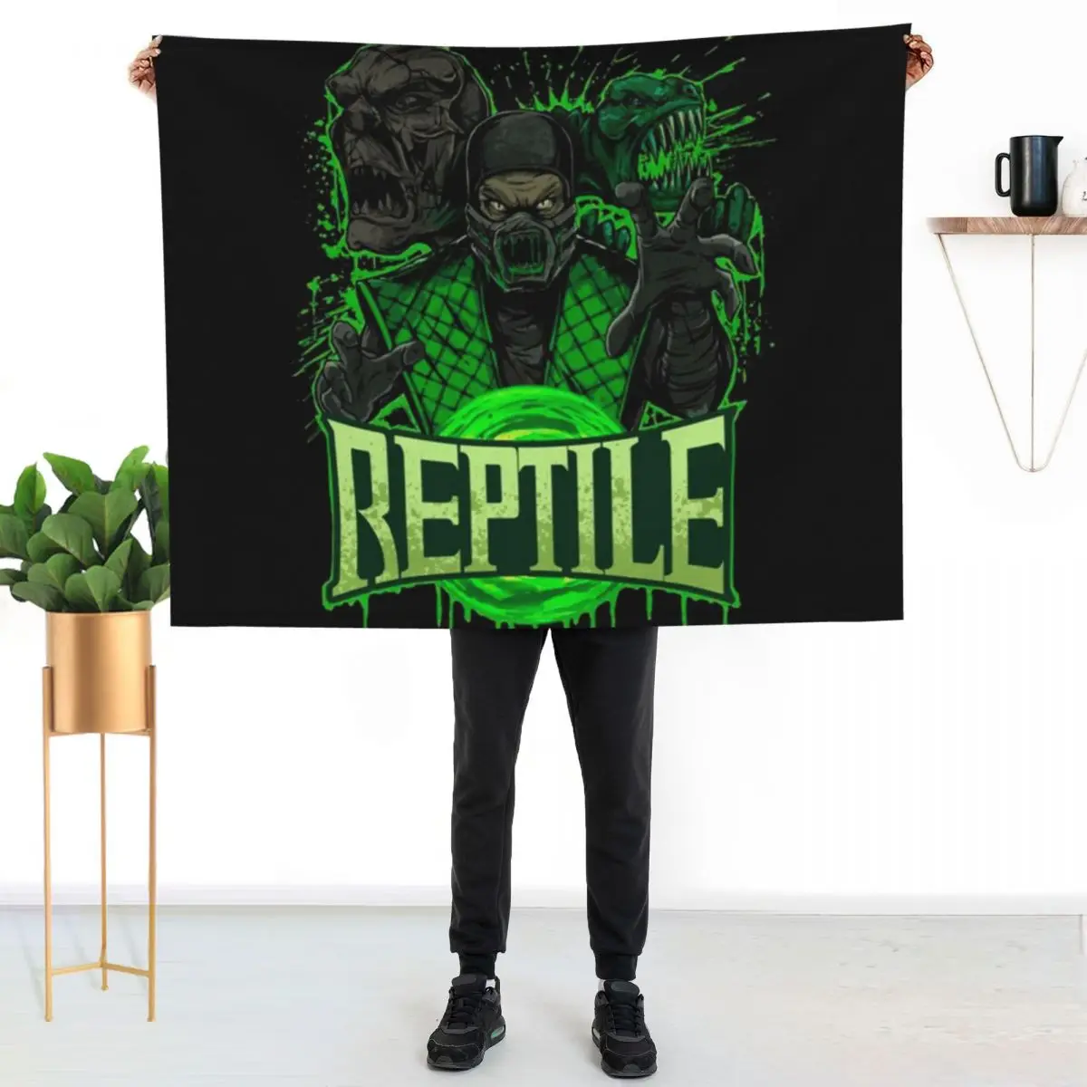 Mortal Kombat Reptile Throw Blanket decorative for babies manga Loose Shaggy Stuffeds Blankets