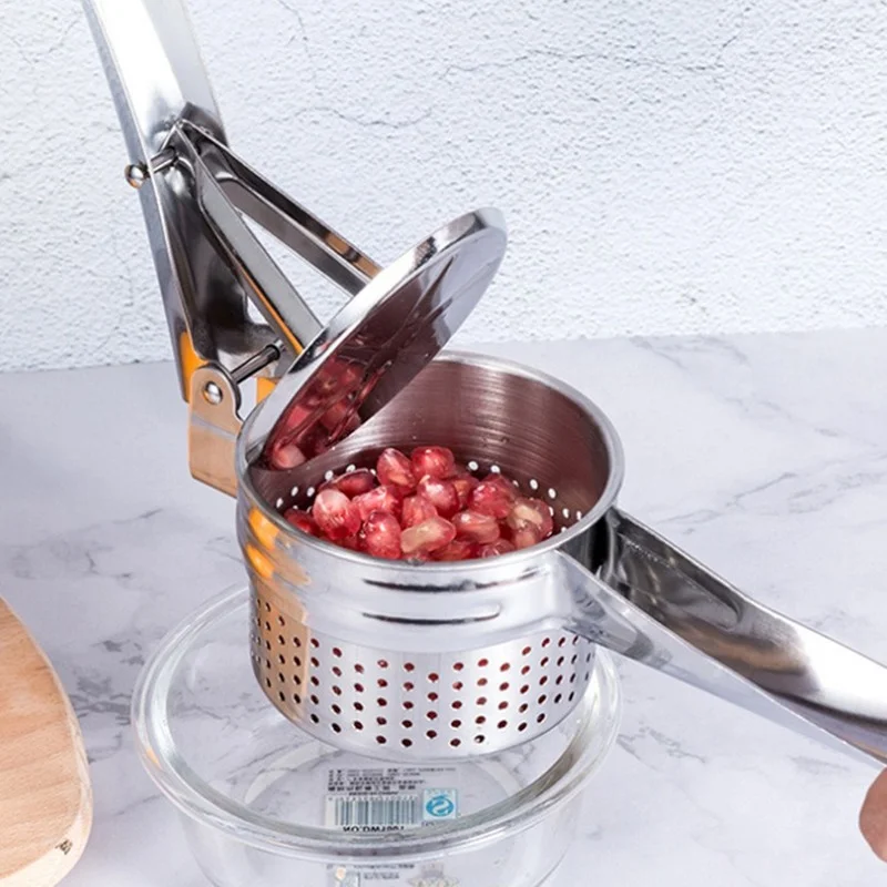 Portable Juicer Water Squeezer Stainless Steel Manual Juicer Household Creative Squeezing Potato Masher Garlic Press