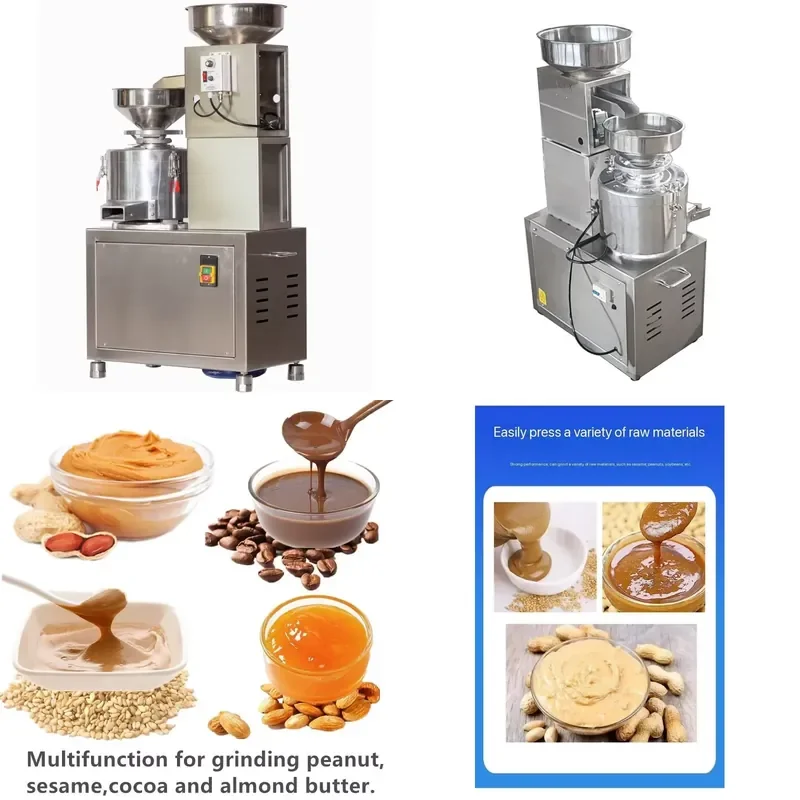 Máquina comercial para hacer mermelada de frutas y pasta de tomate, molinillo eléctrico para hacer mantequilla de cacahuete, salsa de cacahuete, cacahuates, nueces, cacao y sésamo