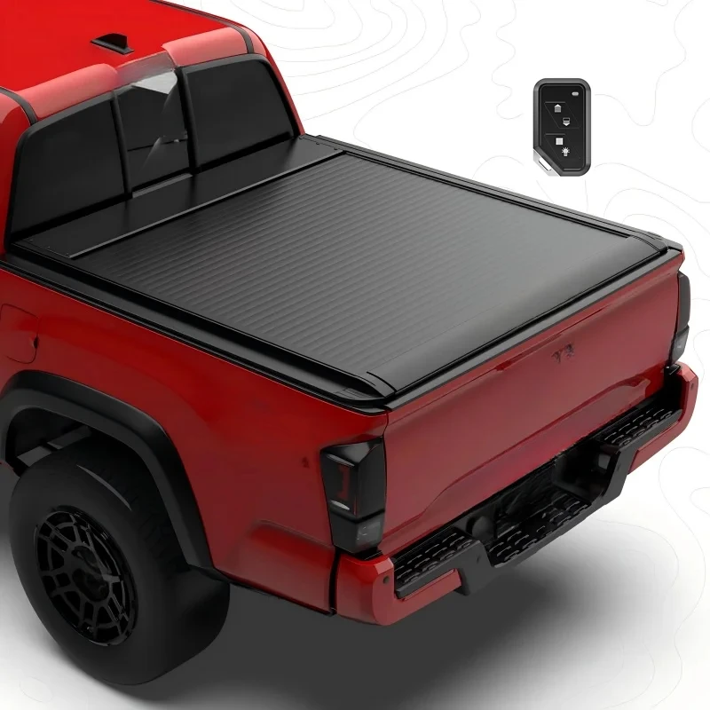 Electric Retractable Ranger Tonneau Cover for Pickup Trucks Waterproof Automatic with Remote Control and Locking Function