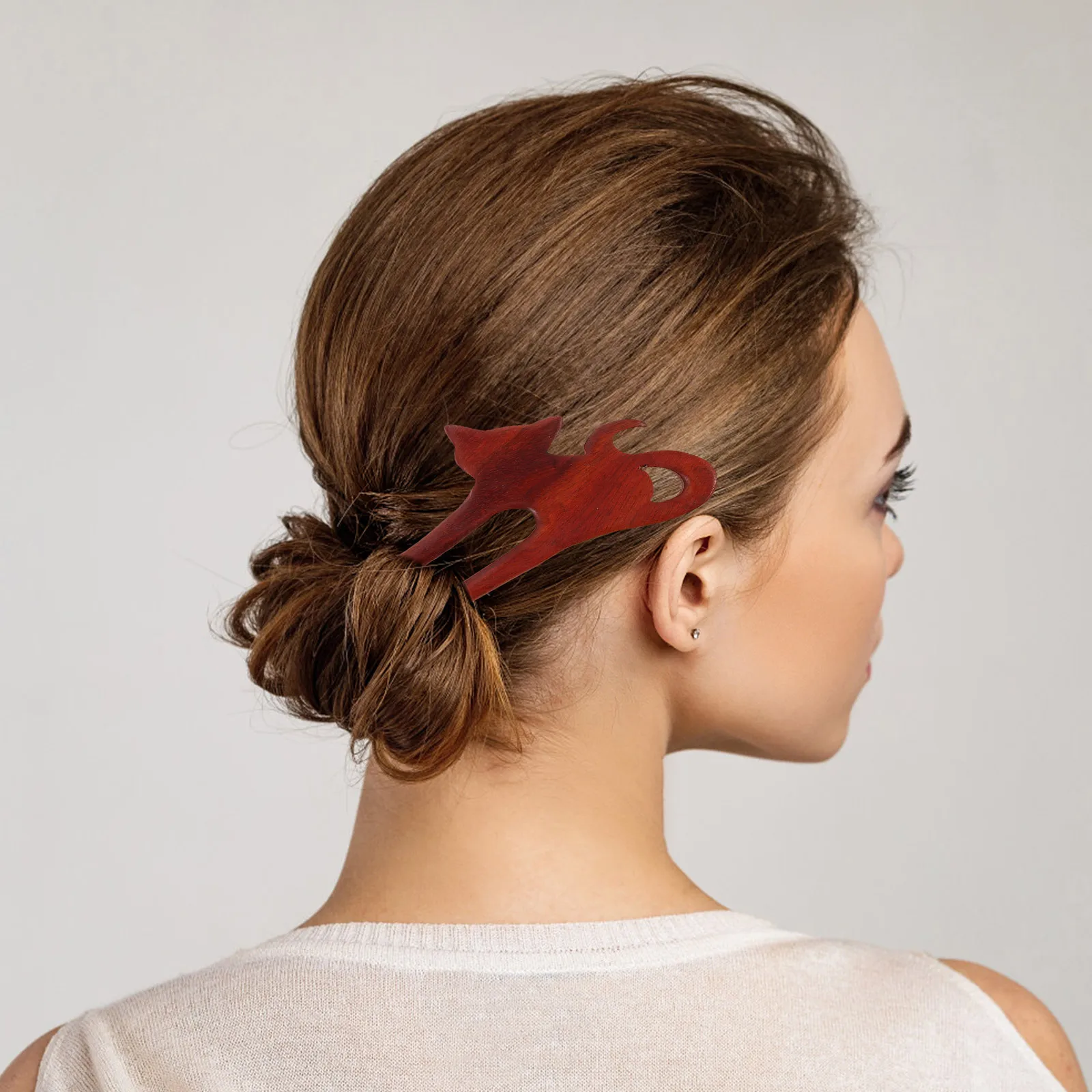 

Wooden Sandalwood Hair Sticks U Shaped Fork Pins for Buns Vintage Chinese Decorative Hanfu Pins Stylish Hair Clips Women