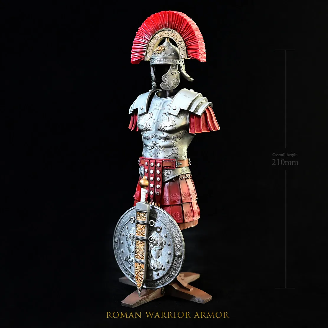 210mm Roman Armor Ornament ROMAN WARRIOR ARMOR Figurine Finished Colored Product DIY Self-assembly Model Decoration Crafts
