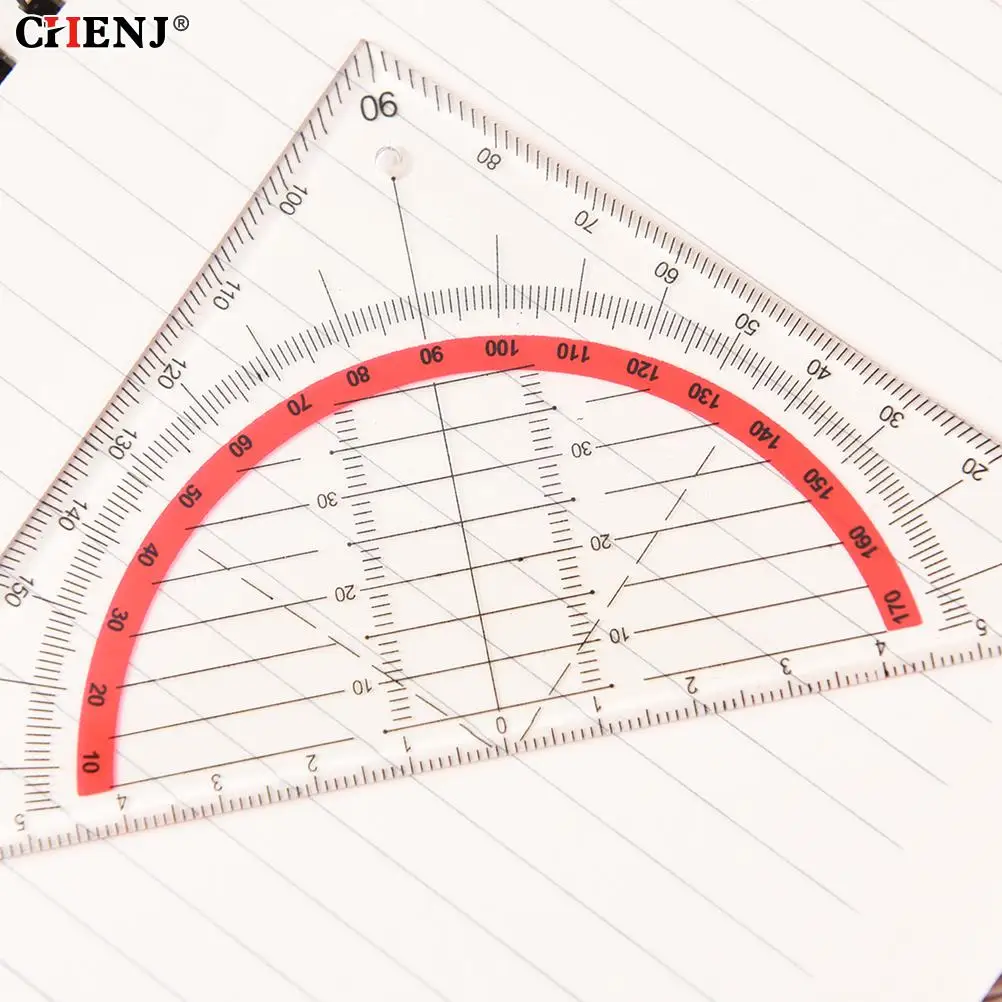 1 adet çok fonksiyonlu kare üçgen ölçekli cetveller mühendislik cetvel kırtasiye ofis öğrencileri iletki ölçüm cetvel 15cm