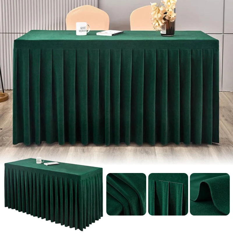 

Elastic Fitted Tablecover for Conference Meeting Room Banquet Table Wrinkle Resistant Stretch Cloth for Event Weddings