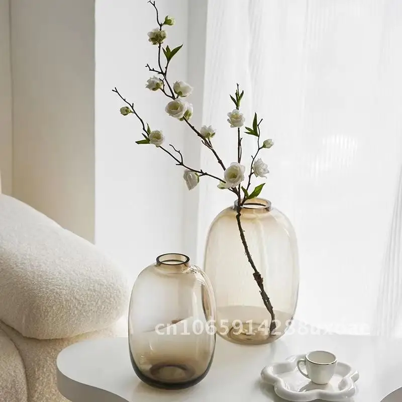

Simple glass vase, living room, horse drunk wood, hanging clock, hydroponic glass vase, big belly vase, office ornament