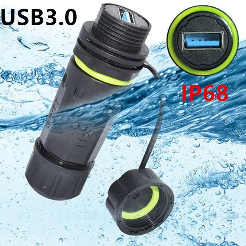 M20 USB3.0 Female to Female 5Gbps Nylon Waterproof and Dustproof Plug For Charging Car Data Communication Socket IP68