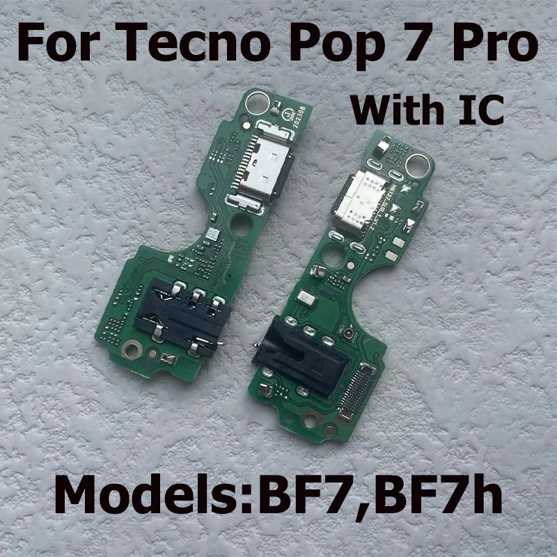 New For Tecno Pop 7 Pro Charging Port Flex Cable Fast Charger Dock Connector Repair Part BF6 BF7