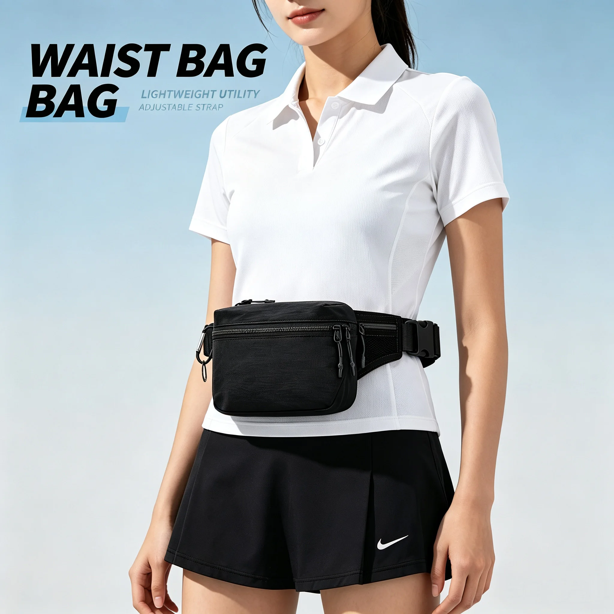 Fanny Pack for Men Women, Practical Sports Bag Outdoor Sport Waist Bag with Adjustable Belt and Quick Buckle for Travel, Running
