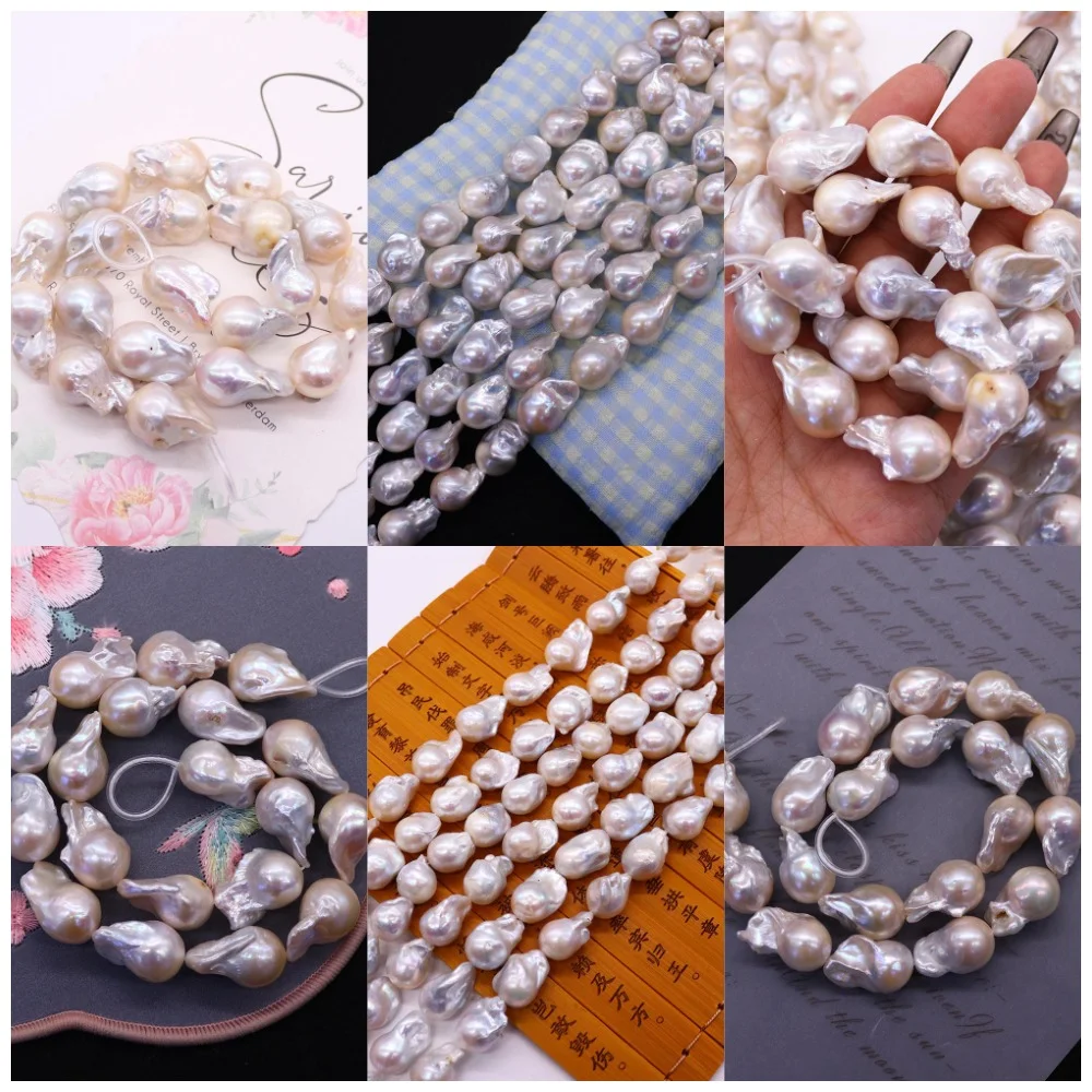 

Exquisite Gorgeous Freshwater Large Loose Baroque Pearl White Tail Straight-Hole Bead DIY Jewelry Necklace Bracelet Component