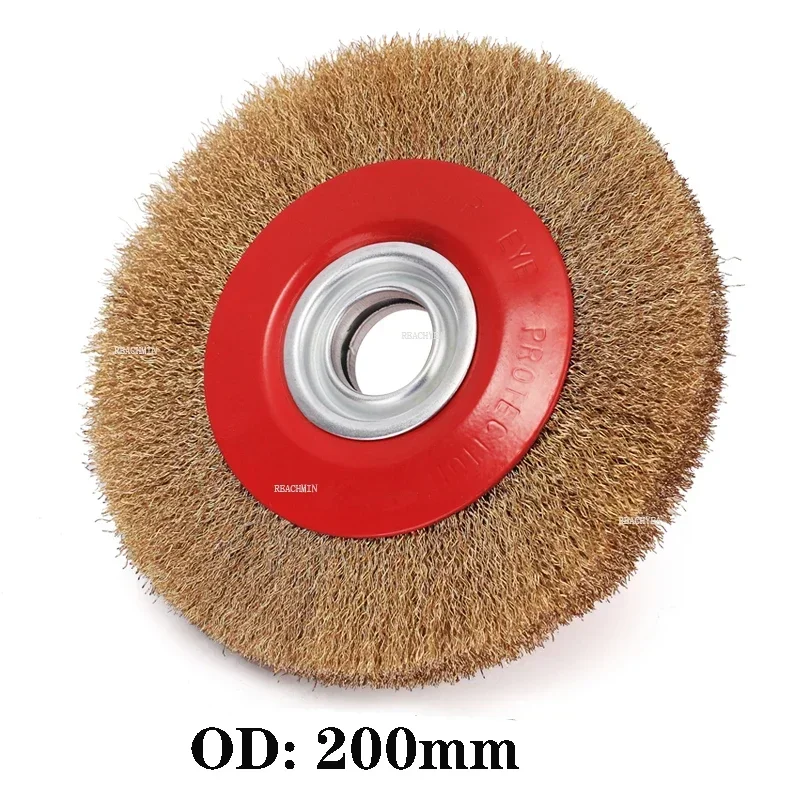 1Pcs Wire Brush Wheel 100/125/150/200mm Quality Round Brass Plated Steel Wire Brush Wheel For Bench Grinder Tool Parts