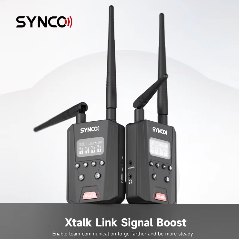 SYNCO XTALK Link Signal Boost for Xtalk X9 X10 Wireless Intercom System Signal Amplifier 1000m Range Dual Channel