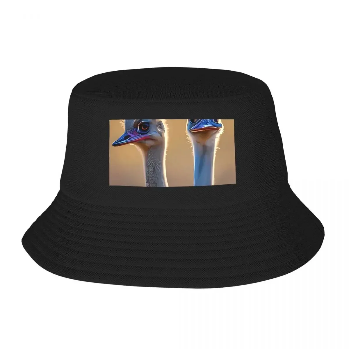 Majestic Ostriches Roaming The Savanna Bucket Hats Panama For Kids Bob Hats Autumn Fisherman Hats Summer Beach Fishing Caps