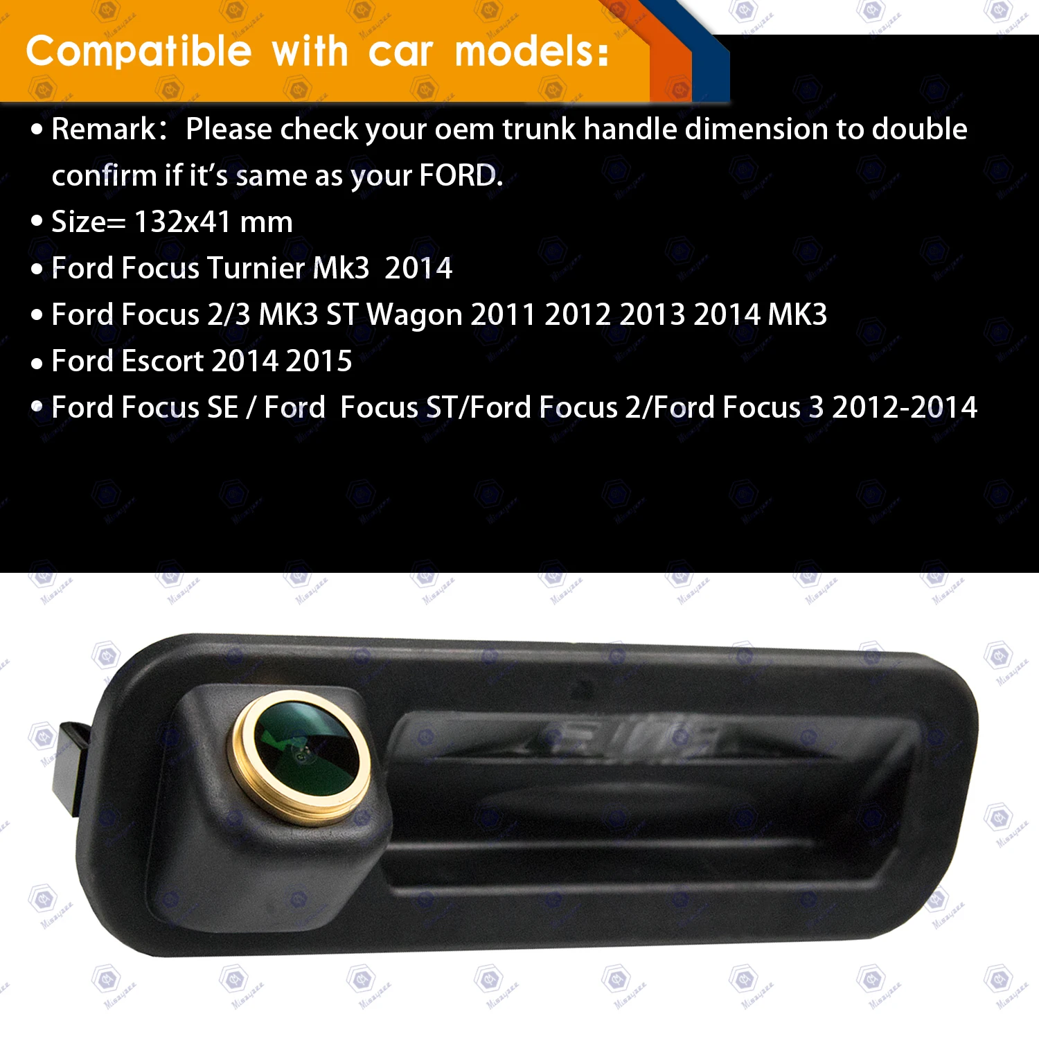 HD 1280x720p Rear View Camera for FORD Escort Turnier focus 2/3 SE ST Wagon 2011-2013 MK3 ,Tailgate handle Night Vision Camera view 2
