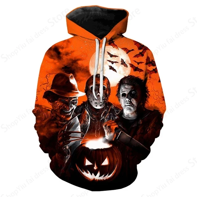 Hoodie gambar 3d pembunuh Halloween, Hoodie motif 3d, Hoodie Pria Wanita, Hoodie modis, baju Sweatshirt Hoodie anak laki-laki, mantel wanita, baju olahraga, pullover