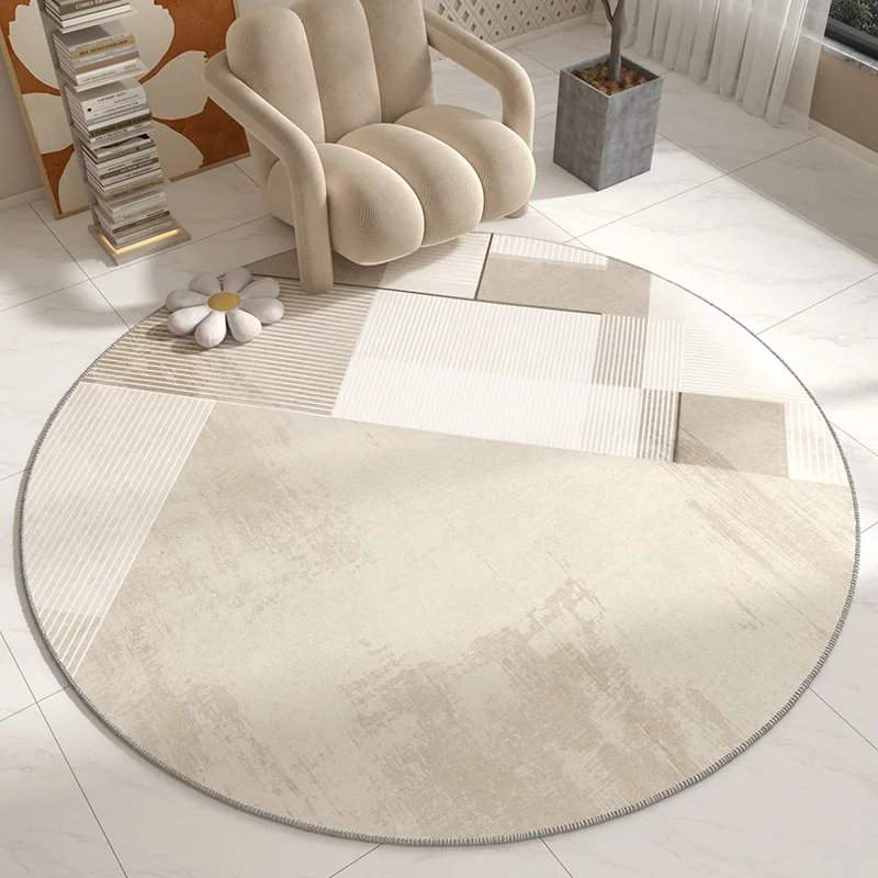 VIKAMA Wabi-Sabi Round Carpet Non-Slip Living Room Bedroom Floor Mat Study Office Swivel Chair Mat Home Decoration