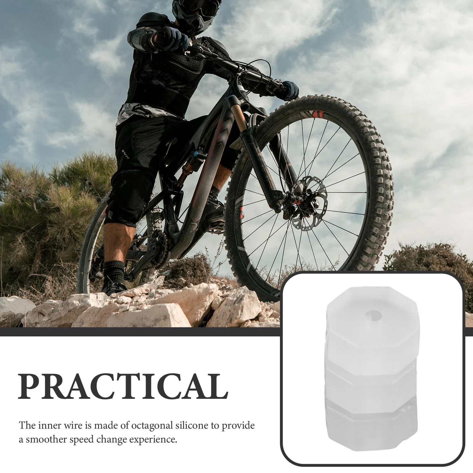 

50Pcs Bike Brake Octagonal Silicone Ring Durable Paint Protective O-Ring for Brake Cable Mountain Road Bicycles