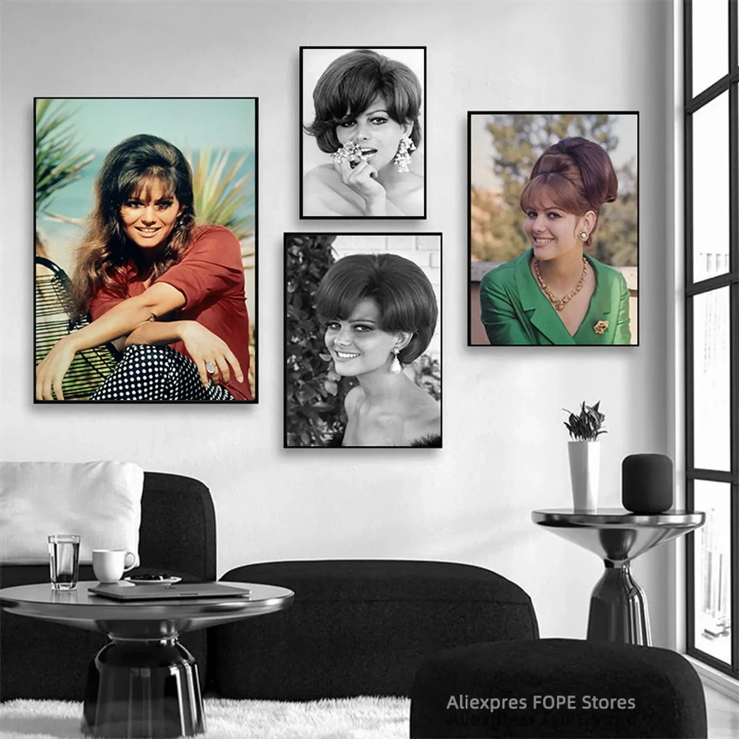 ملصقات ومطبوعات قماشية لصورة المشاهير ، فن جداري ، لوحات ومطبوعات ، سينما ومشاهير ، كلوديا كاردينالي ، ديكور منزلي