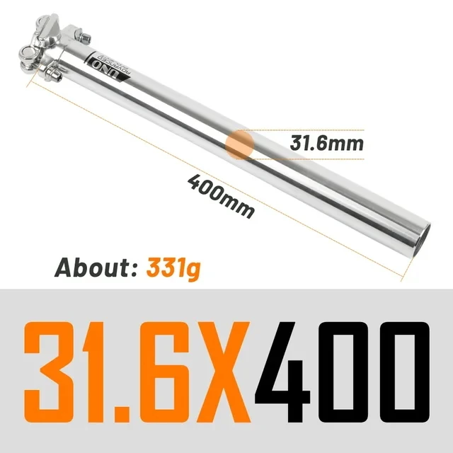 UNO Fahrrad Sattelstütze Ultraleichte Aluminium MTB Sattelstütze 25,4/27,2/28,6/30,9/31,6*350/400mm Straße Mountainbike Sitzrohr Teile