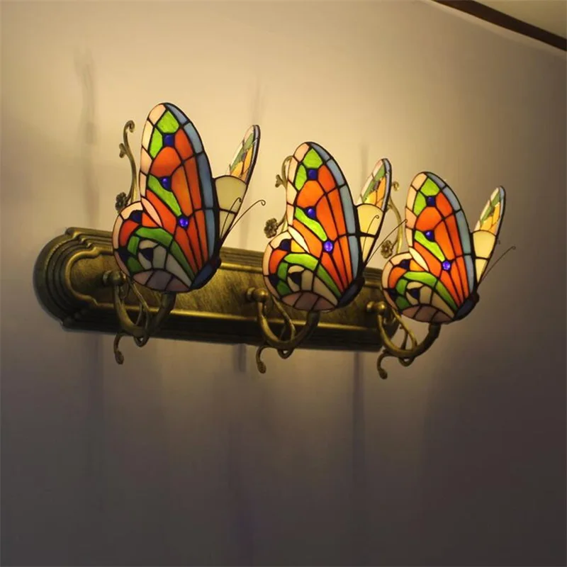 SOFEINA Tiffany Wall Lights Sconces Modern LED Borboleta Lâmpadas Indoor Fixture For Home Decoração