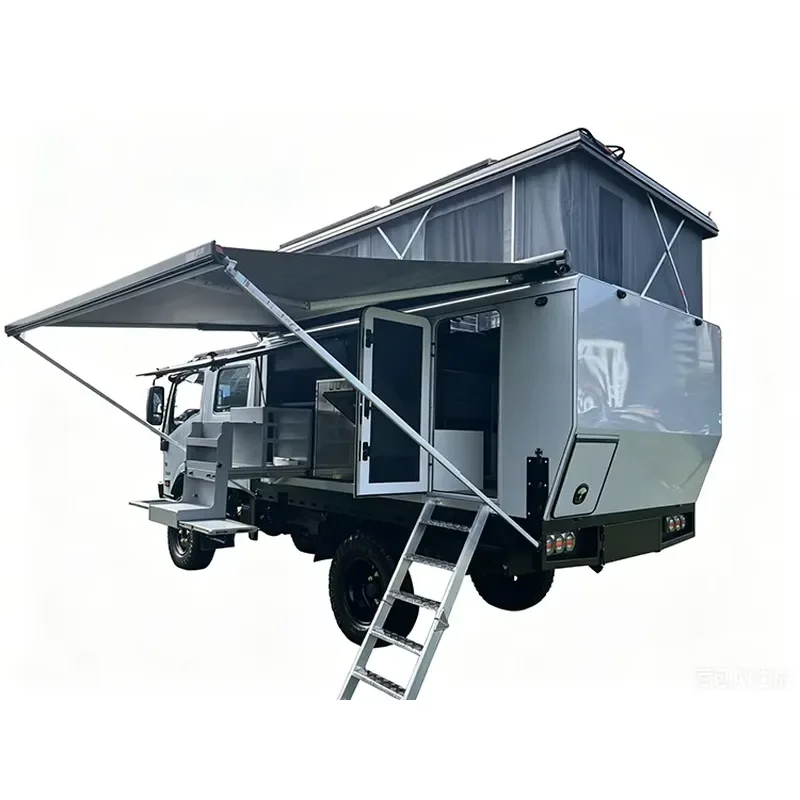Fully Welded Aluminum Demountable 4x4 Camper Queen Bed 860W Solar Air Conditioner
