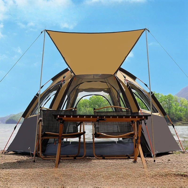 

Outdoor hexagonal tent portable picnic camping park tent free of rain