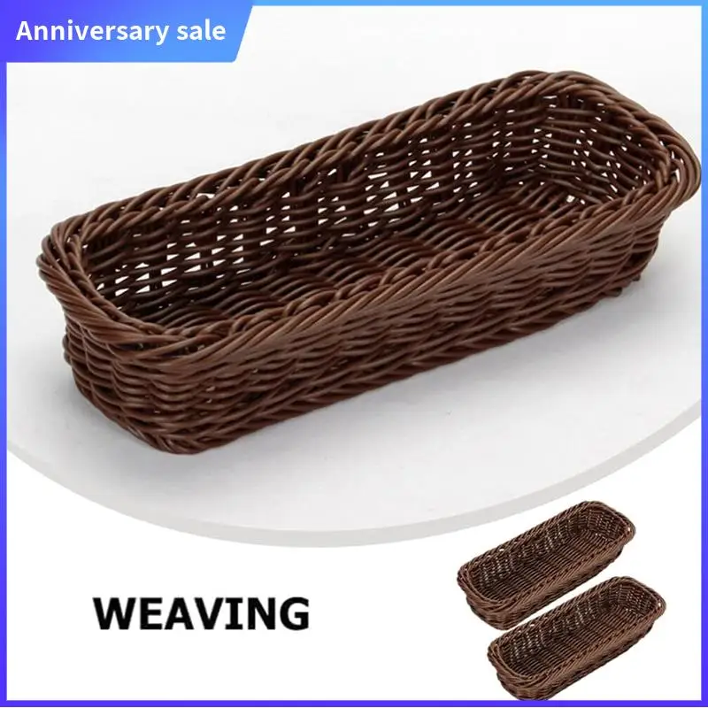 

LUCK-Woven Baskets 2Pcs Small Woven Storage Basket For Tabletop Organizing Silverware Cutlery Jar Holder Woven Basket