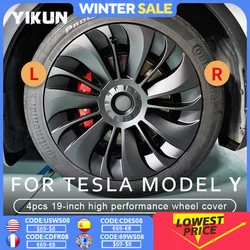 4 pçs 19 Polegada capa de roda para tesla modelo y desempenho substituição automóvel hubcap aro completo capa acessórios do carro 2018-2024