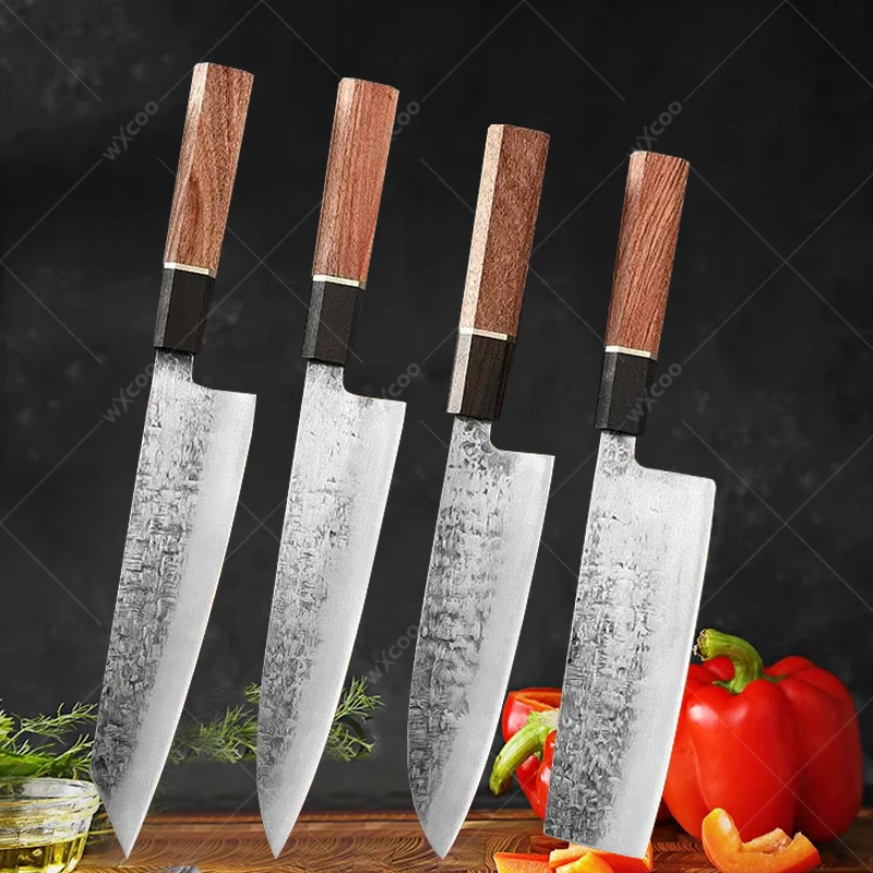 

WXCOO Hand Forged Steel Meat Cleaver Professional Kitchen Chef Knife Butcher Cleaver Knife Vegetables Slicing Knife with Box