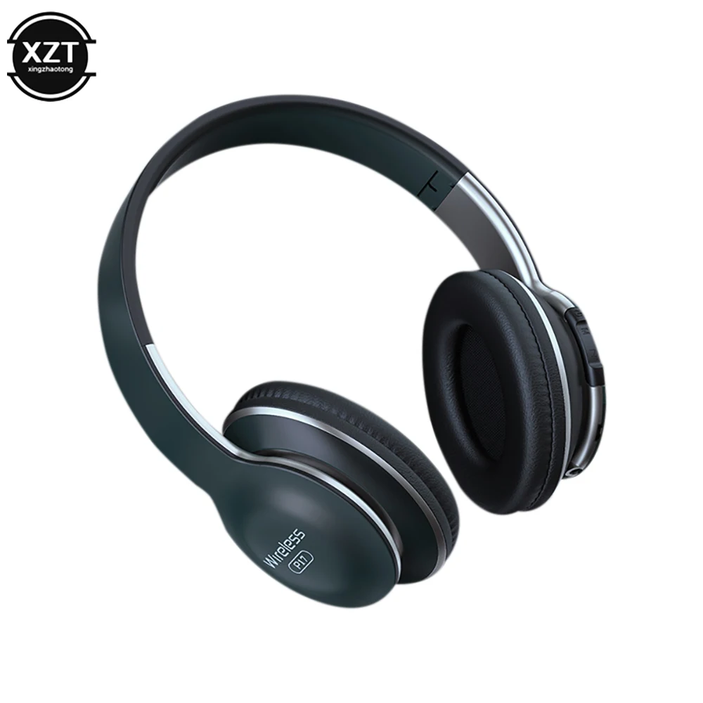 New P17 Bluetooth-Compatible Headsets HIFI Stereo bass Foldable Wireless Headphones For Xiaomi iPhone With Mic Support SD Card